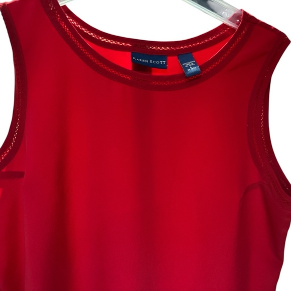 Karen Scott Red Short Sleeve Top NWOT - Picture 3 of 3